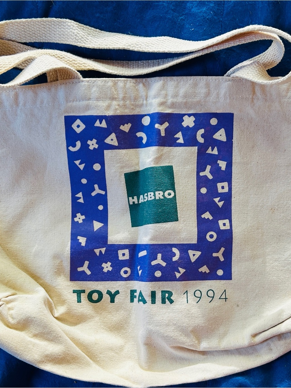 Hasbro Blue & Teal Toy Fair 1994 Canvas Tote